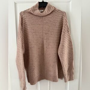 Madewell Ribbed Taupe Turtleneck Sweater